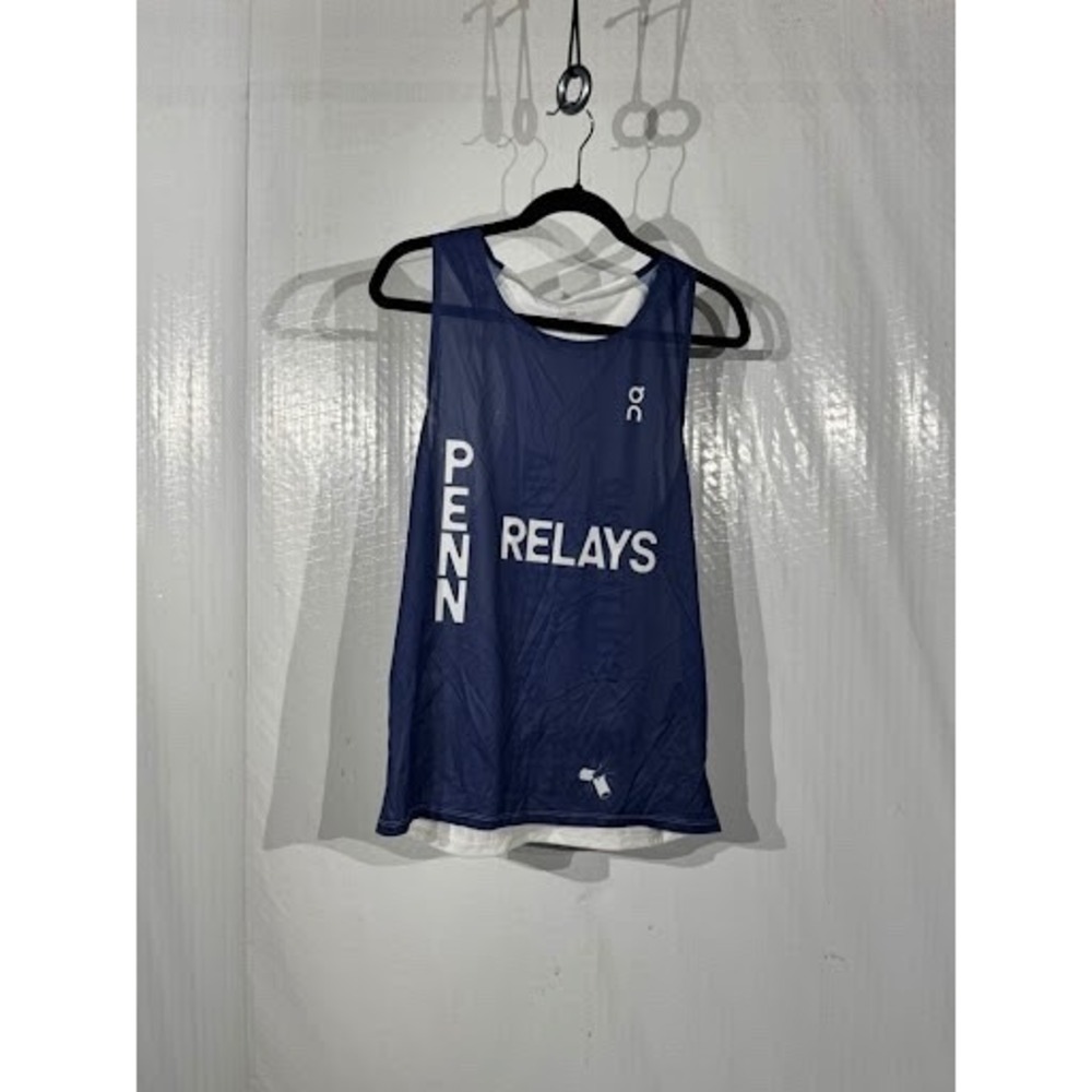 On Running Cloud Penn Relays 2023 Singlet Tank Top Blue White Mens Medium